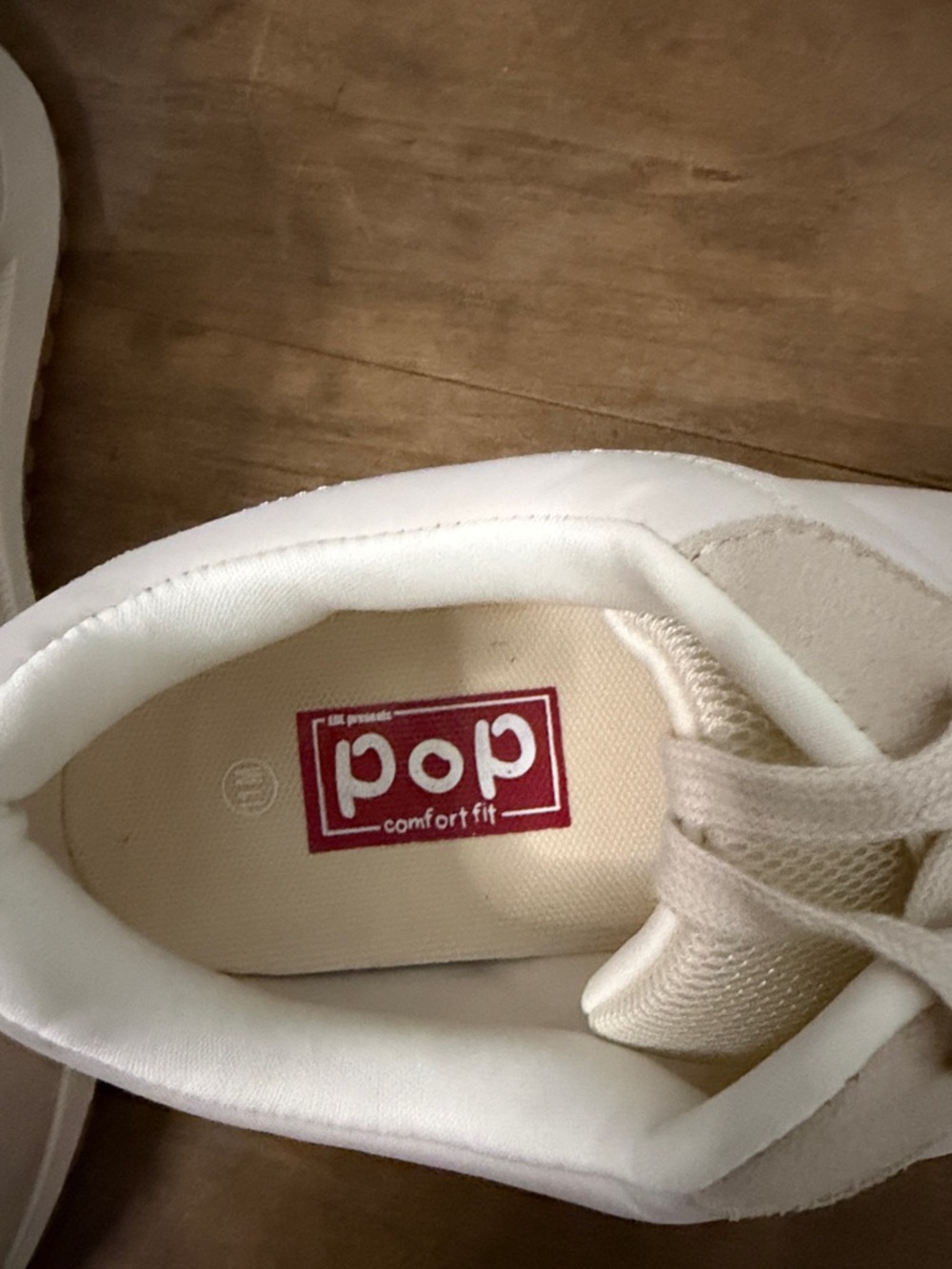 POP Solanas Casual Women's Cream & White Sneakers size 11 NEW - Picture 3 of 7